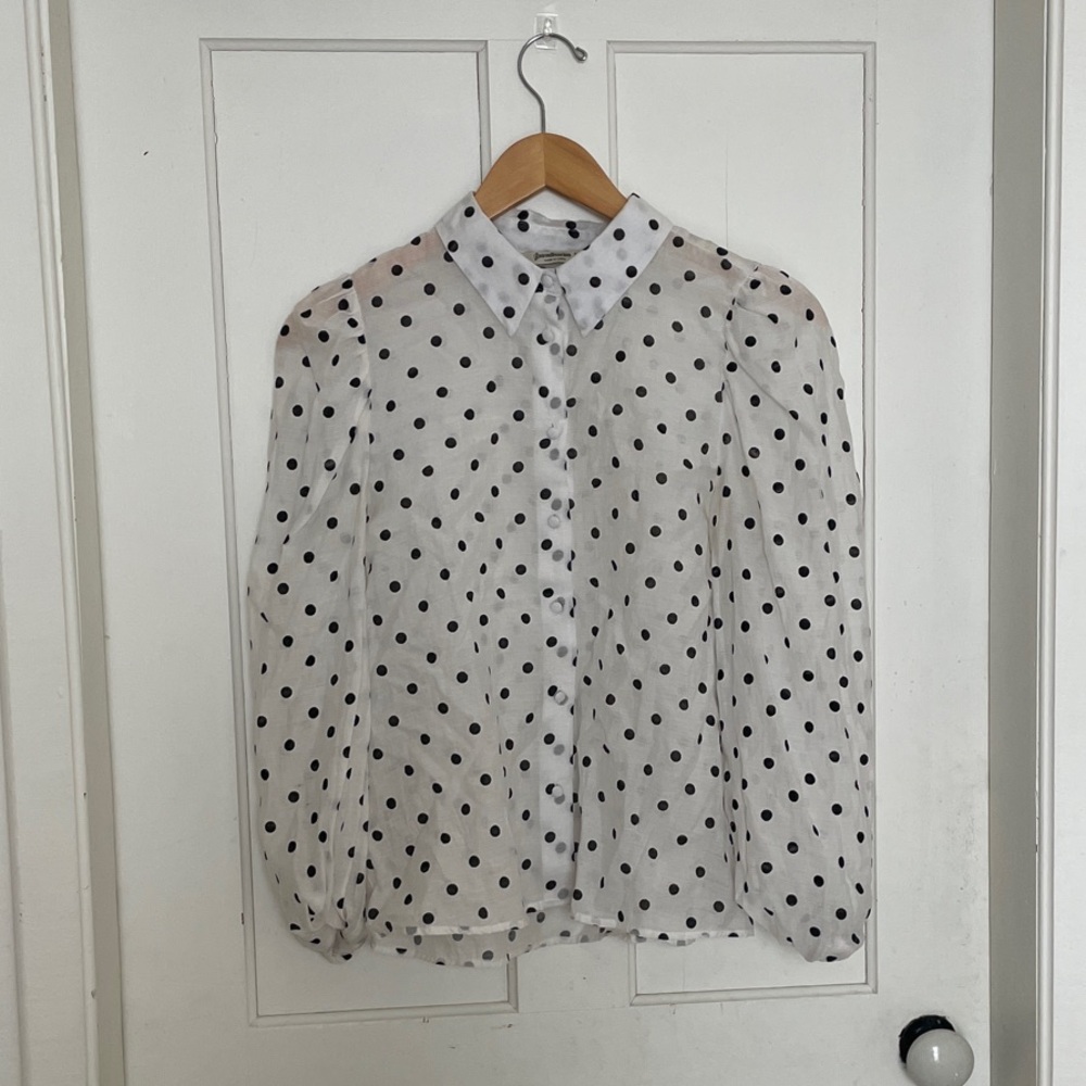 Stradivarius Black and White Polka Dot Blouse
